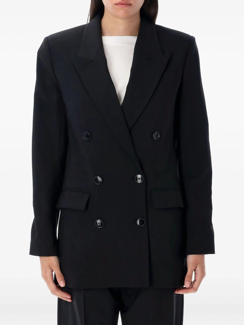 Isabel Marant Black Jevima Double-Breasted Wool Blend Jacket