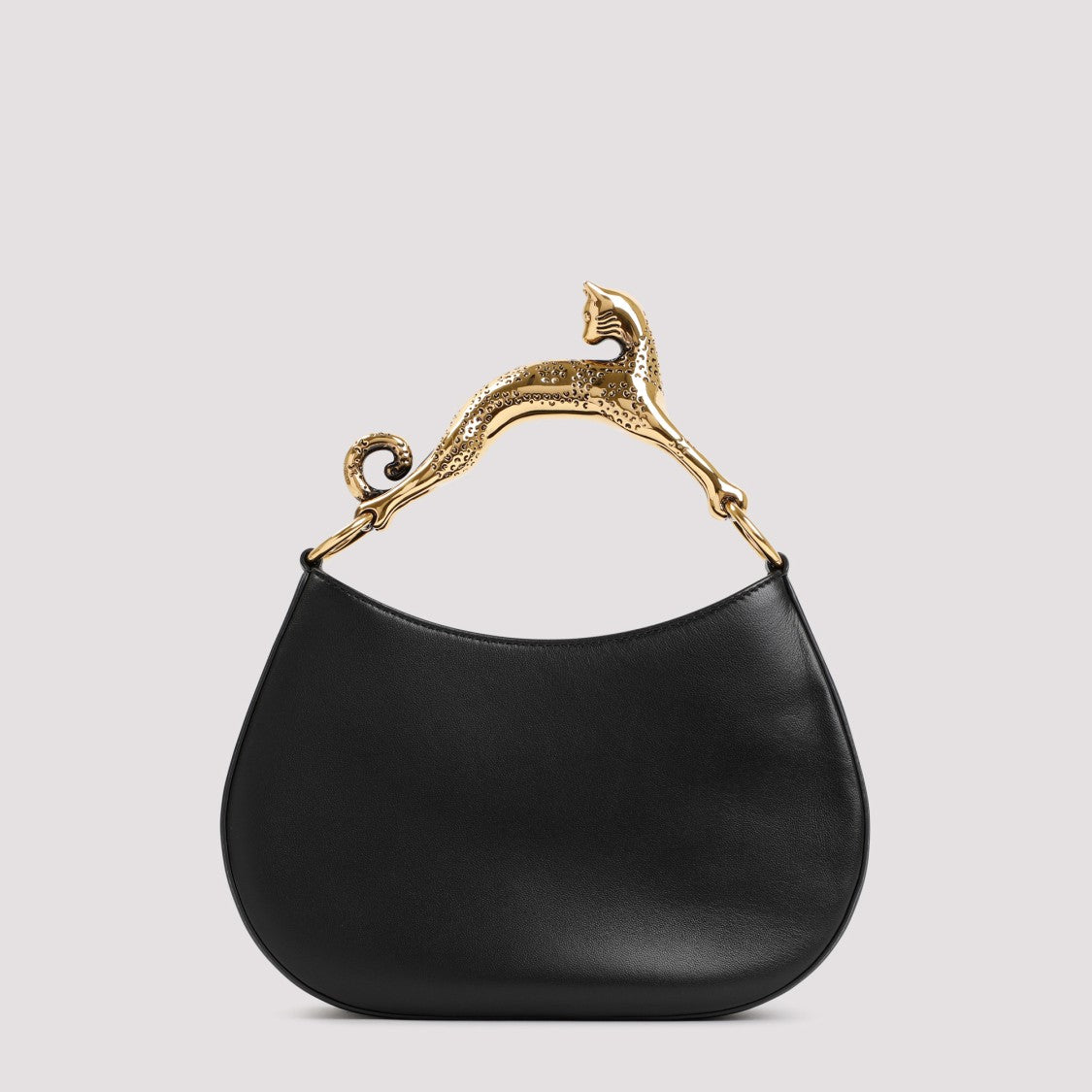 Lanvin Leather Hobo Bag With Gold-Tone Embellished Handle