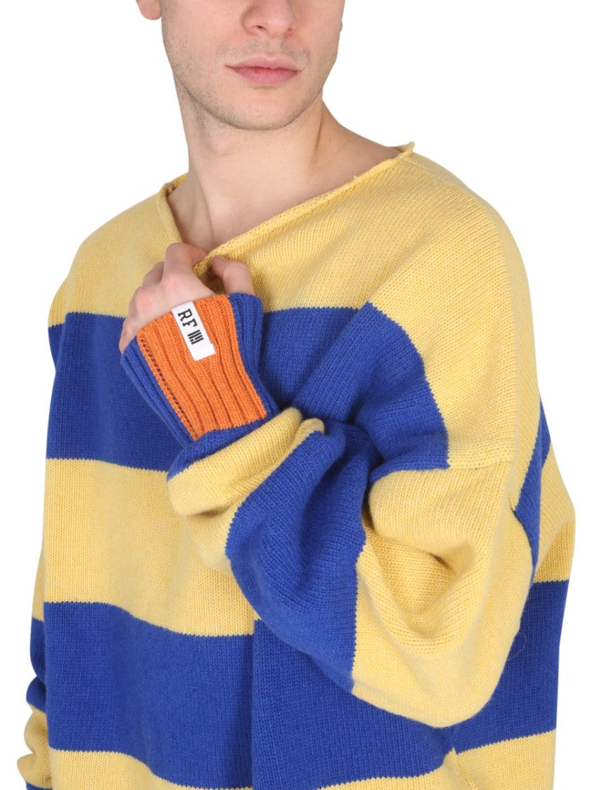 Right For Oversized Knit Sweater With Striking Blue