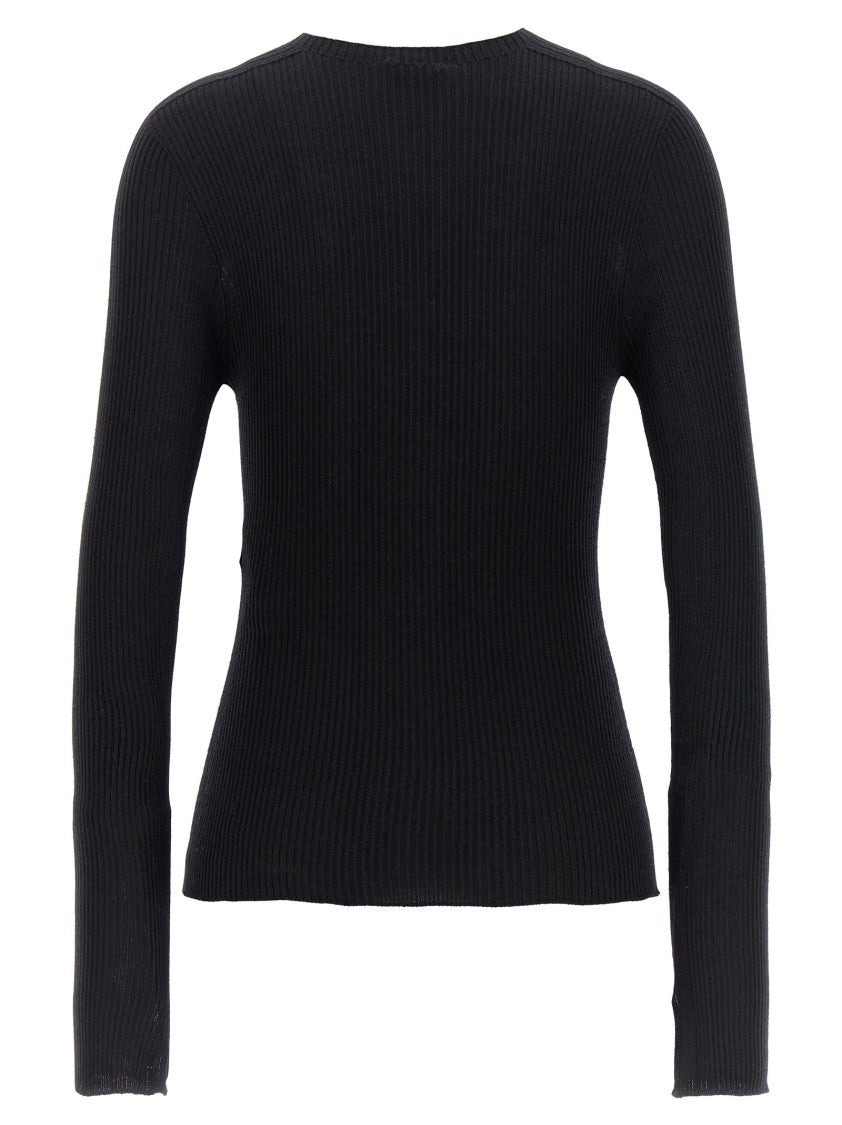 Lanvin Ribbed Crewneck Sweater In Cashmere Blend