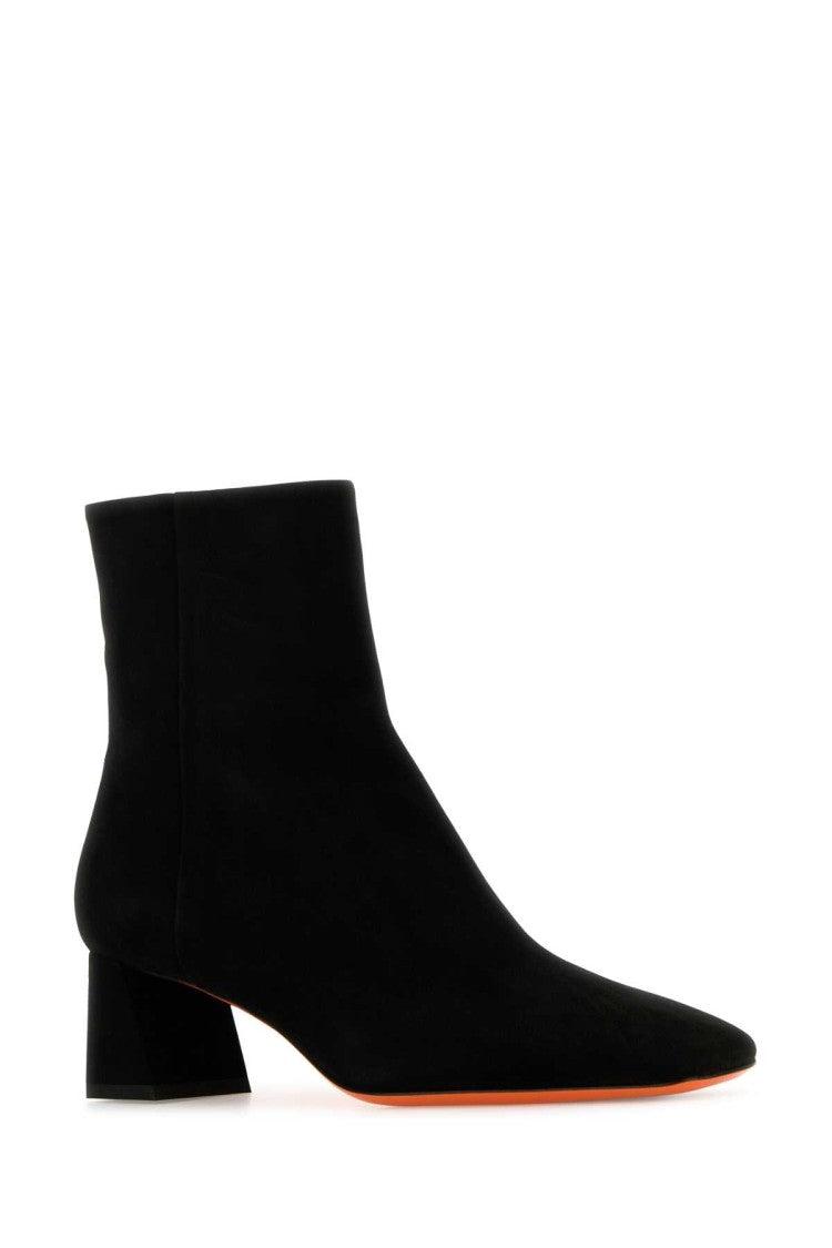Santoni Black Suede Marta Ankle Boots