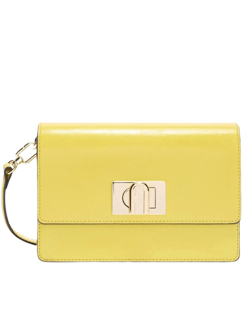 Furla Yellow 1927 Mini Leather Turn-Lock Bag