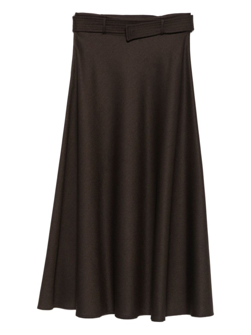 Dexterior Tailored A-Line Grey Skirt With Matching Belt