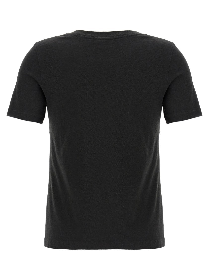 Chloé Graphic Black Cotton Jersey T-Shirt With Flamingo Print