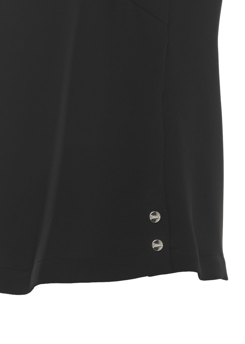 Herno Black V-Neck Side-Button Tank Top