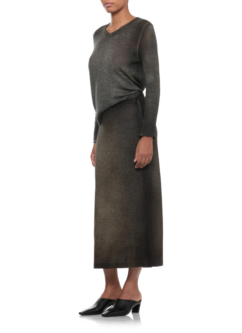 Avant Toi Green Seamless Edge Cashmere Sweater