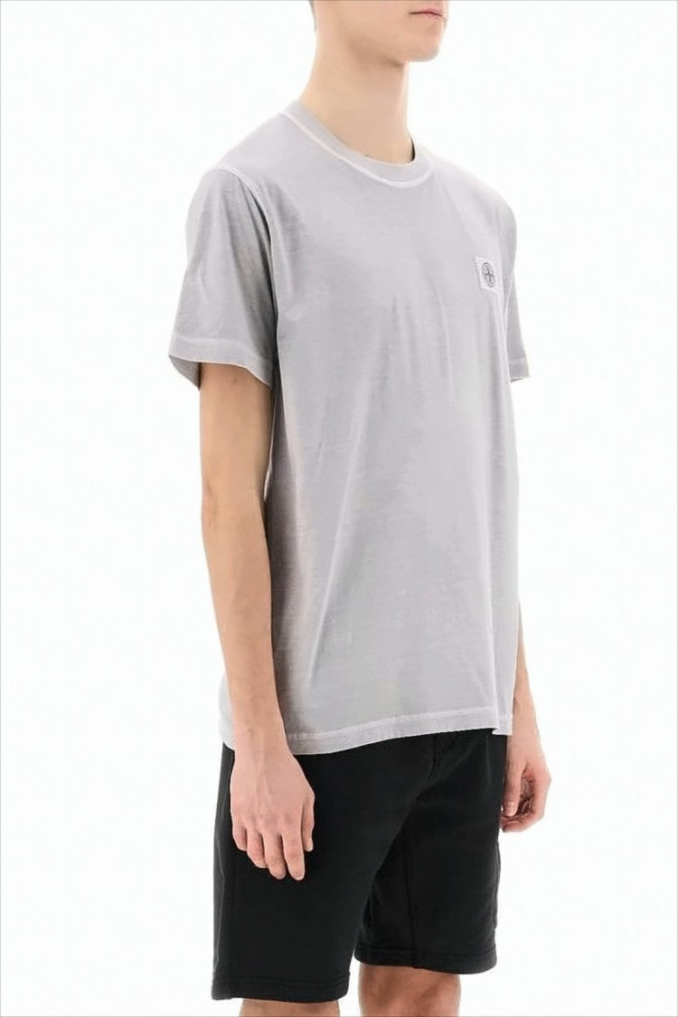Stone Island Heathered Grey Crew Neck T-Shirt