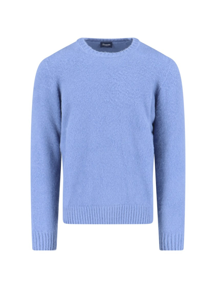 Drumohr Cashmere Sweater, Light Blue, Crew Neck