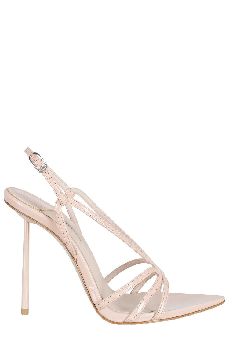 Le Silla Pink Eugenie Thin-Band Ankle-Strap Vinyl Sandals
