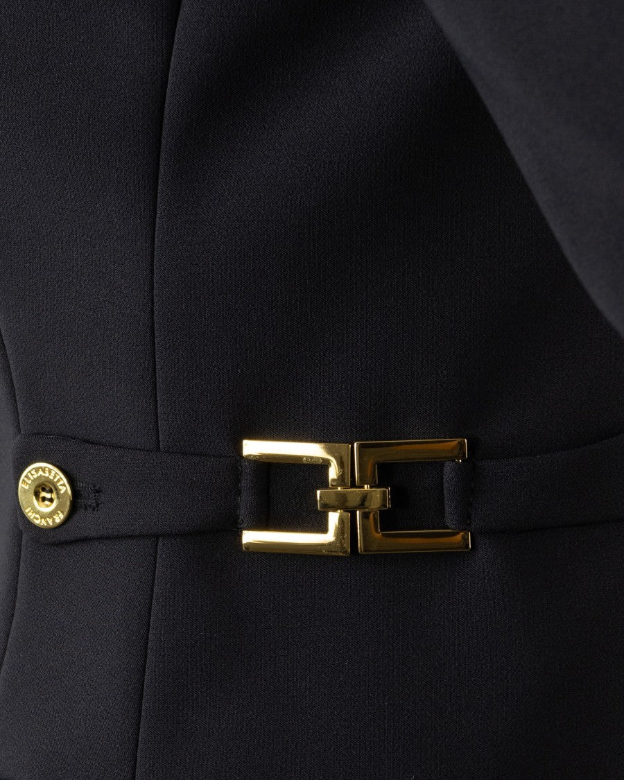 Elisabetta Franchi Black Lightweight Crepe Jacket