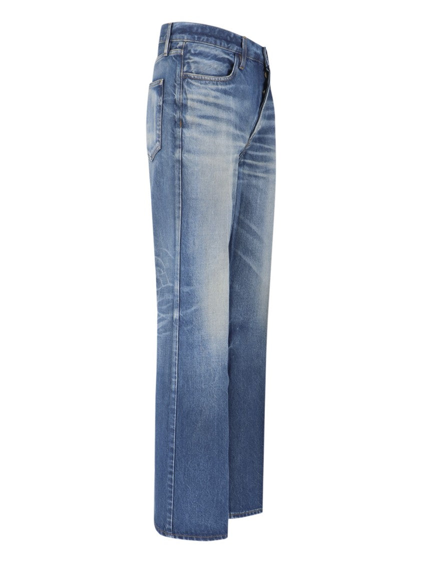 Fear Of God Straight Logo Jeans – Blue