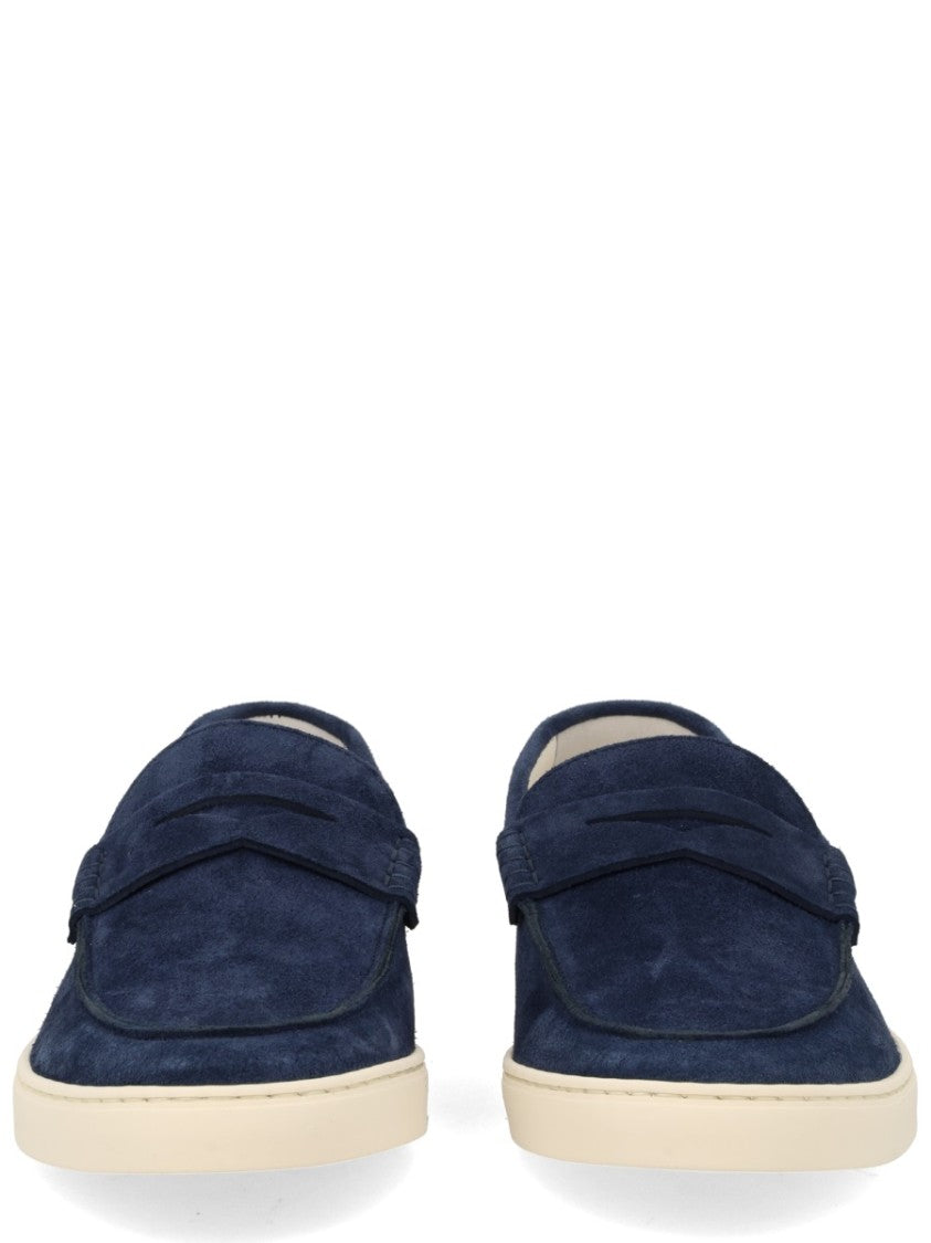 Brunello Cucinelli Penny-Strap Leather Suede Loafers