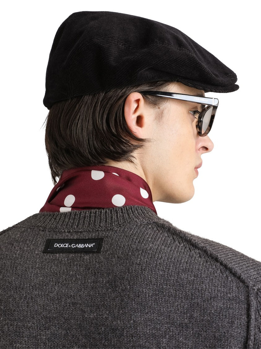 Dolce & Gabbana Textured Knit Sweater With Crew Neckline And Ribbed Finish