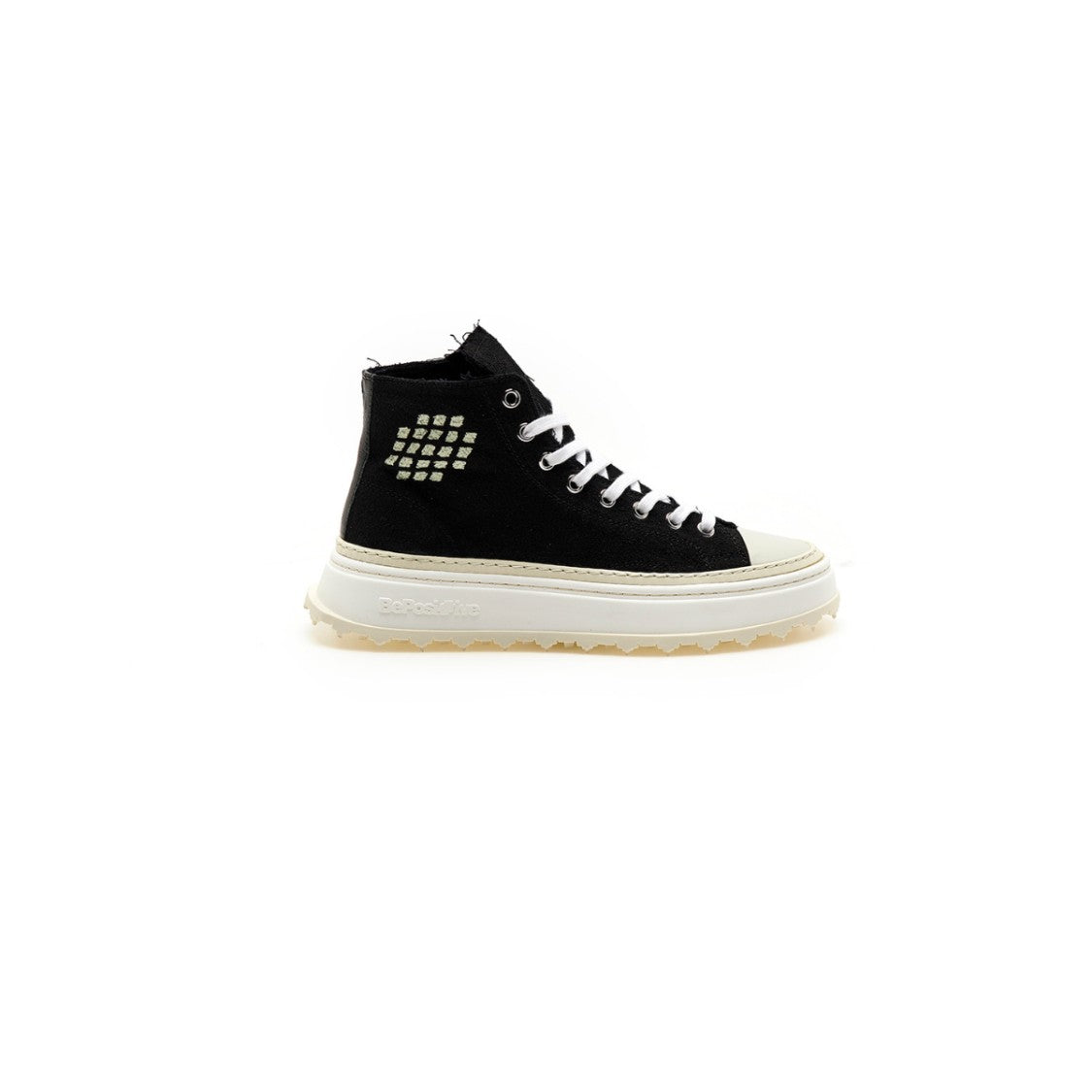 Bepositive Leather Canvas Mid-Cut Sneakers