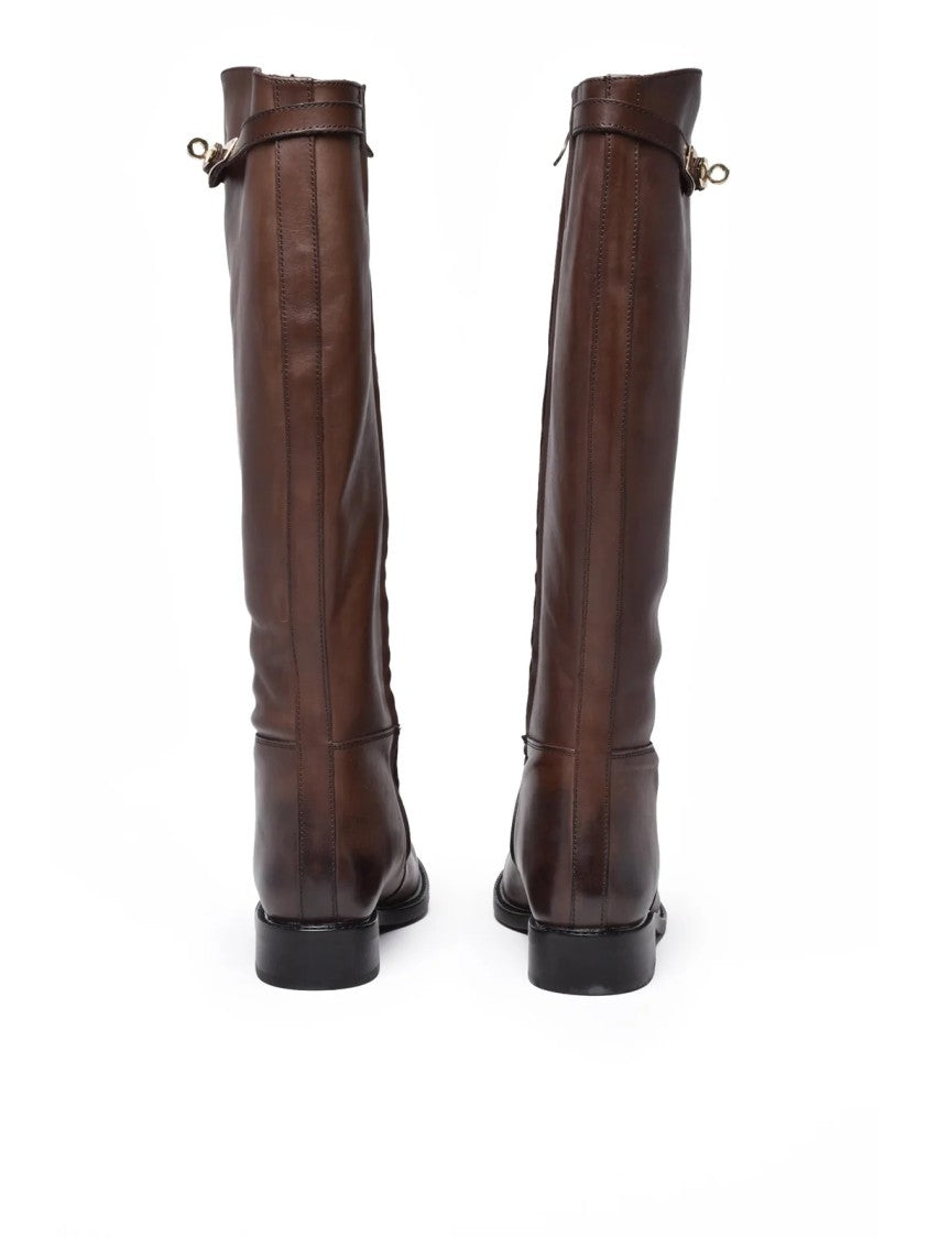 Metisse Brown Leather Riding Boots