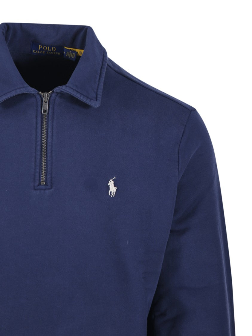 Polo Ralph Lauren Half Zip Cotton Sweatshirt With High Collar