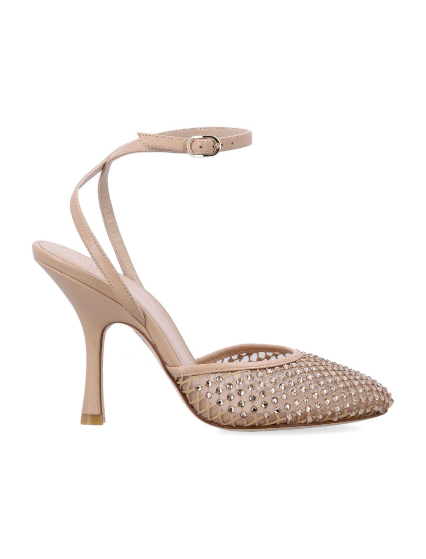 Stuart Weitzman Bare Itall Sandal Pump Crystal