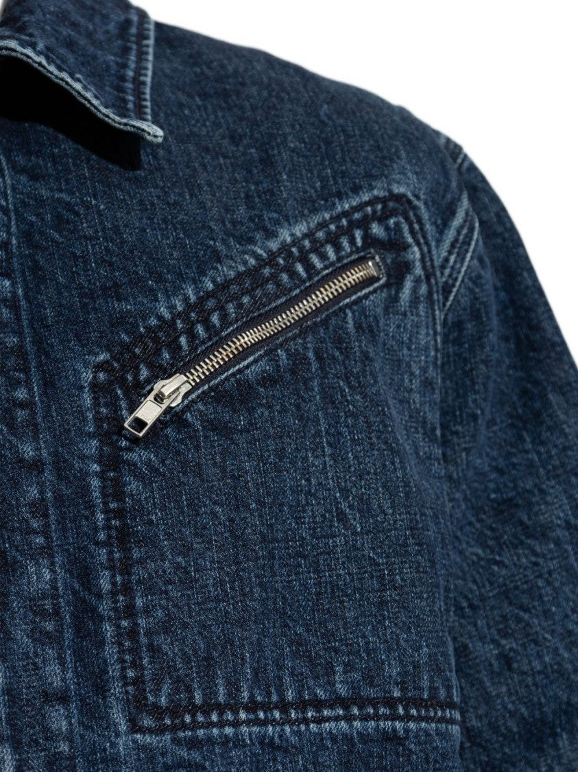 Kenzo Classic Minimalist Zip Front Denim Jacket