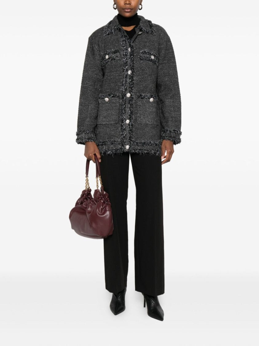 Blugirl Textured Knit Sweater With Fringed Trims