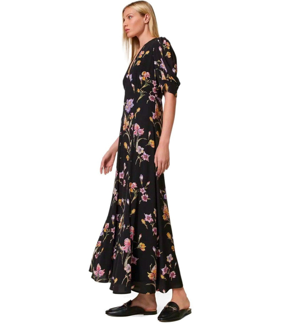 Twin-Set Black Floral Long Dress