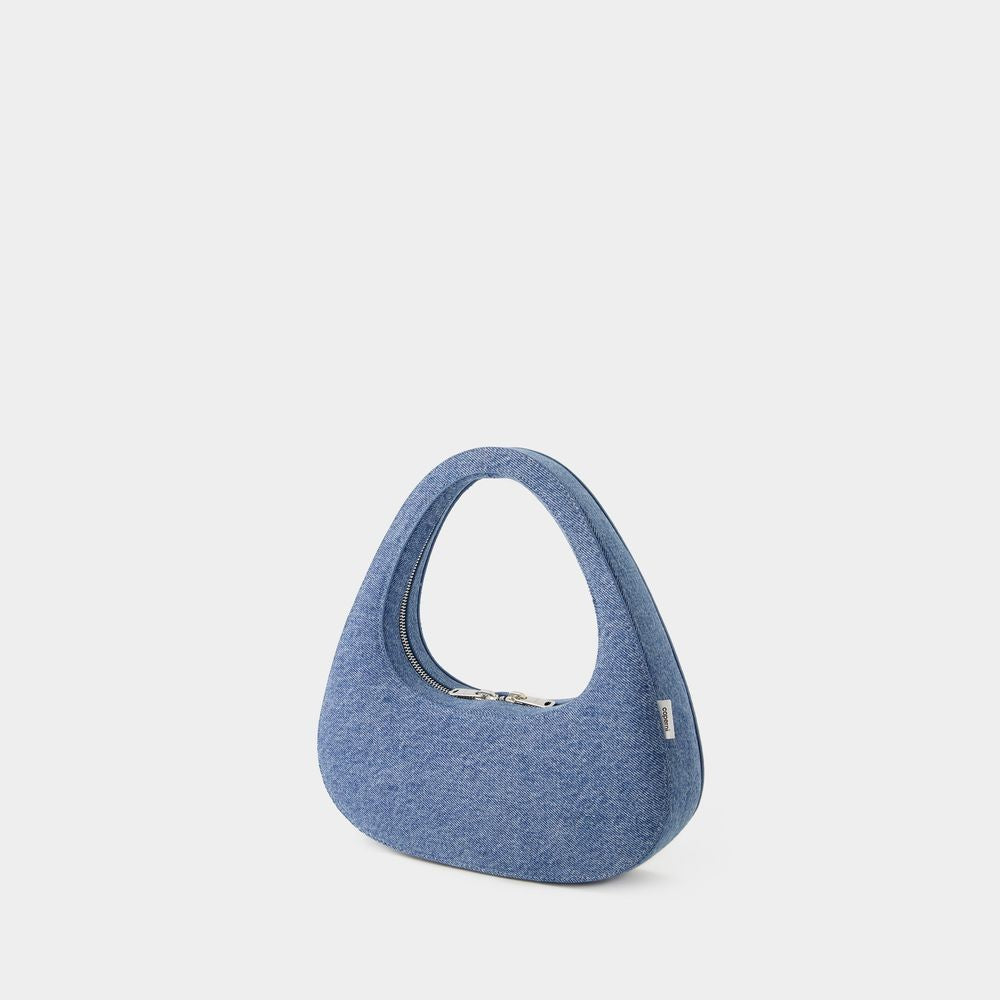 Coperni Swipe Baguette Bag - Canvas - Washed Blue