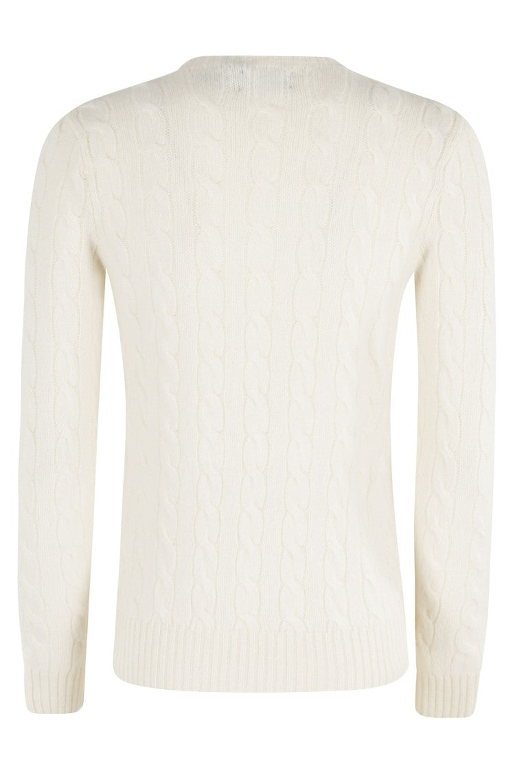 Polo Ralph Lauren Cream Julianna Cable-Knit Wool-Cashmere Sweater