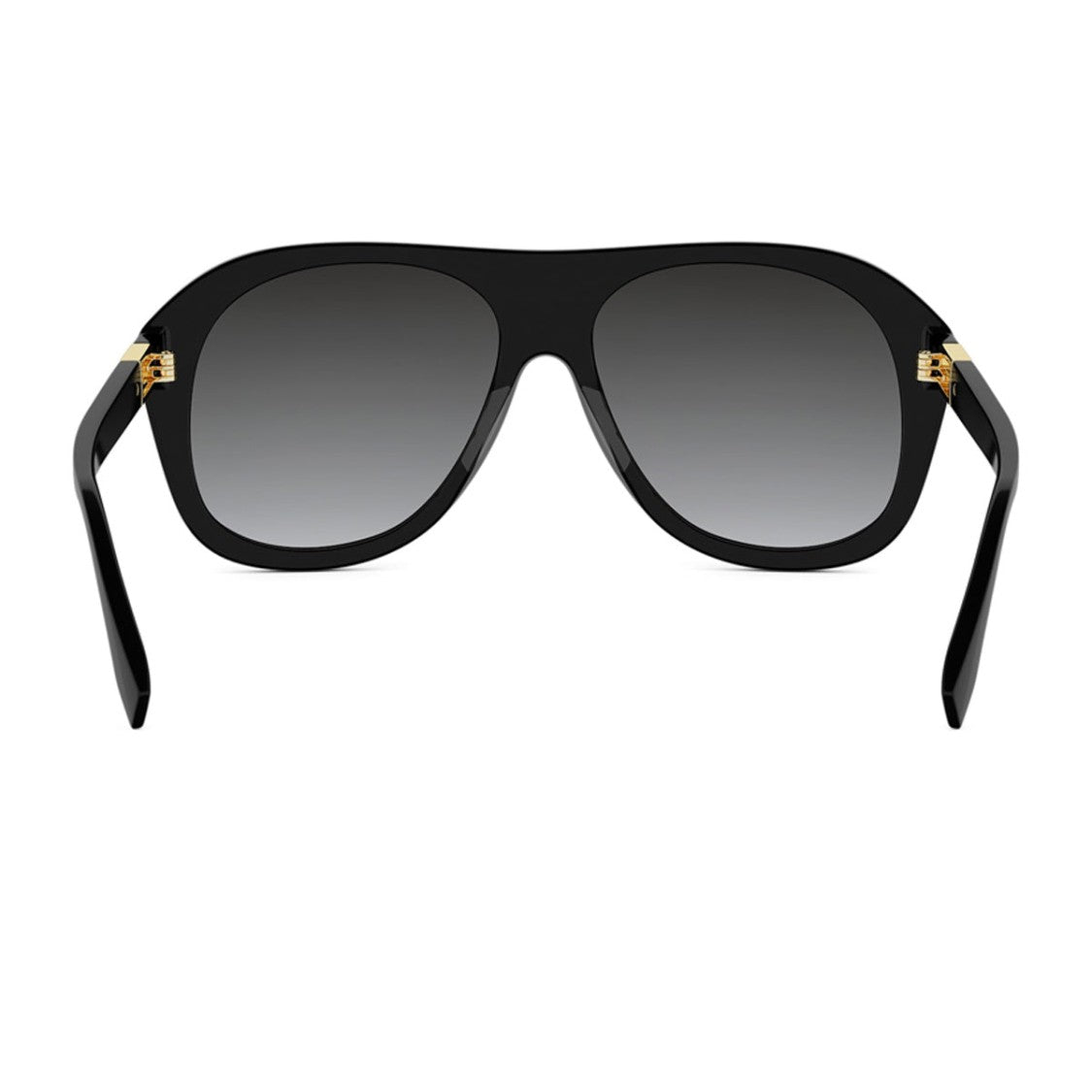 Fendi Black Tube Oversized Aviator Acetate Sunglasses