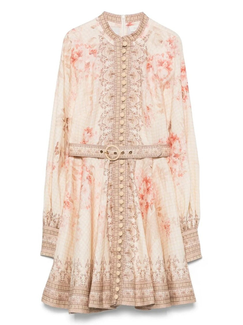 Zimmermann `Illuminate` Buttoned Mini Dress