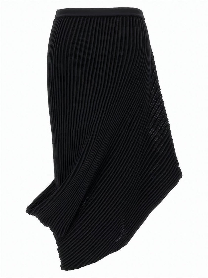 Issey Miyake Pleated Midi Skirt With Textured Design