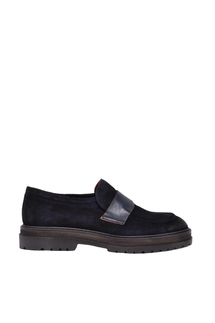 Wow Made In Italy Blue Suede Leather Rubber Men's Suede Loafer