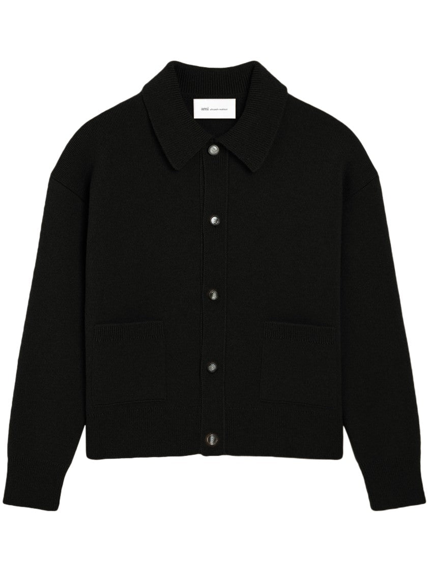 Ami Paris Shirt Collar Boxy Cardiga