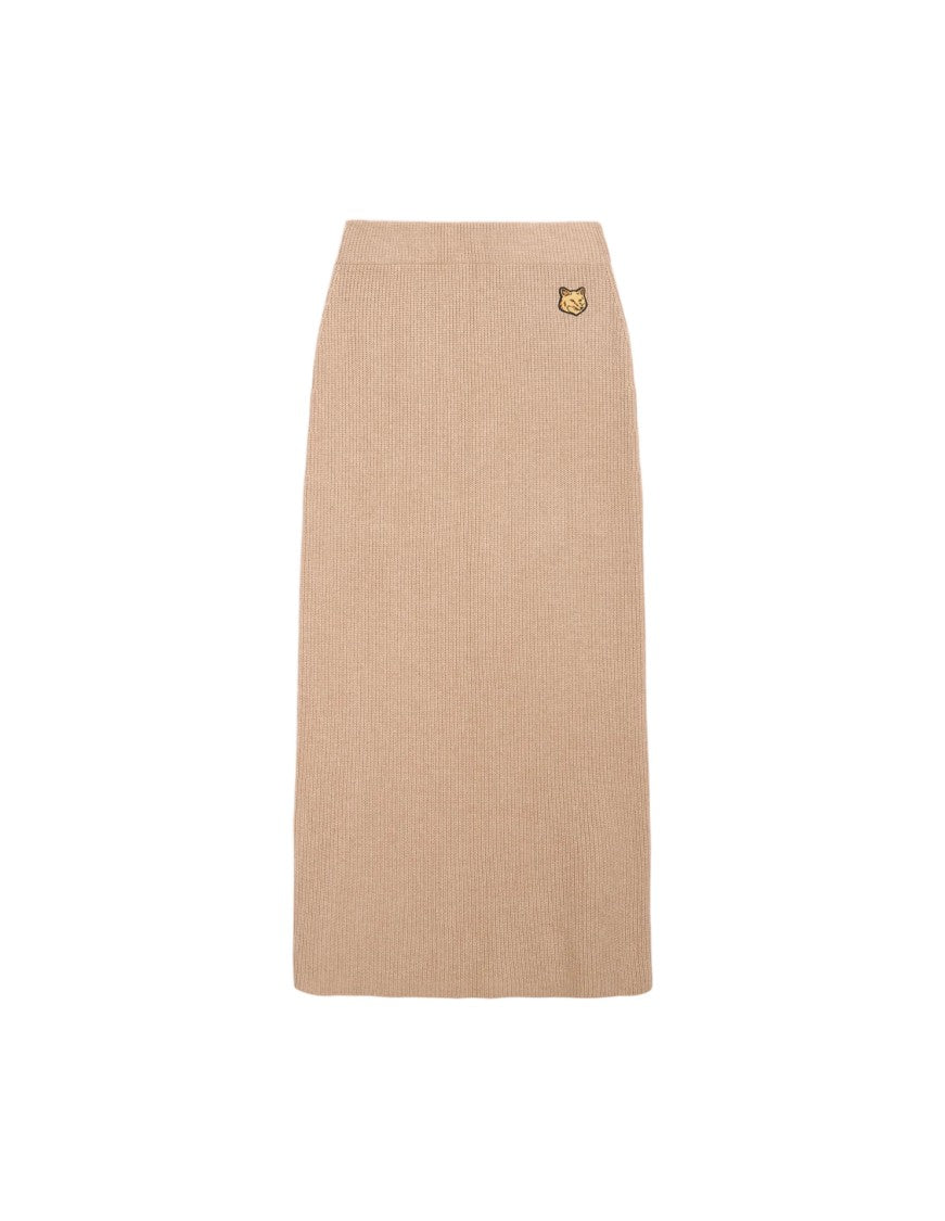 Maison Kitsuné Ankle-Length Knitted Skirt With Signature Motif