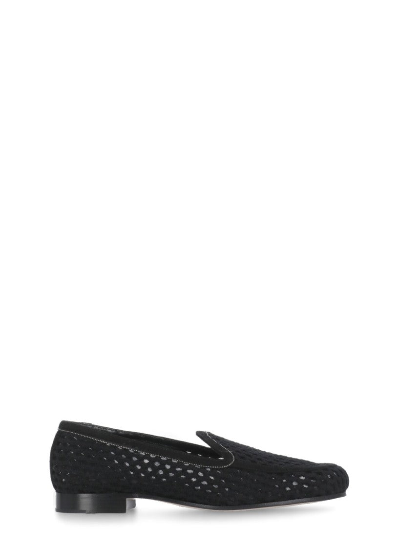Fabiana Filippi Black Fabiana Filippi Fabric And Leather Loafers