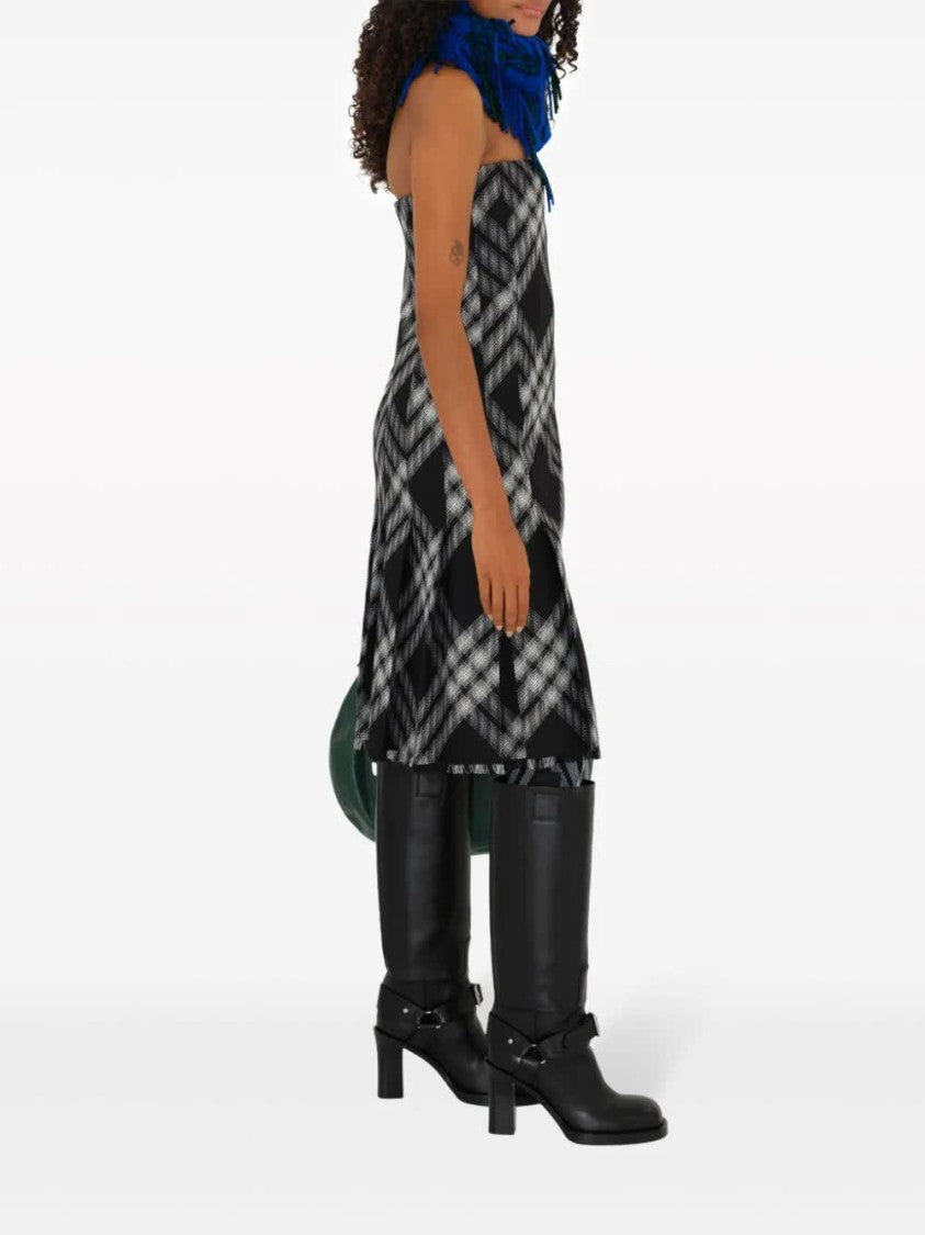 Burberry Check Woven Wool Kilt Dress