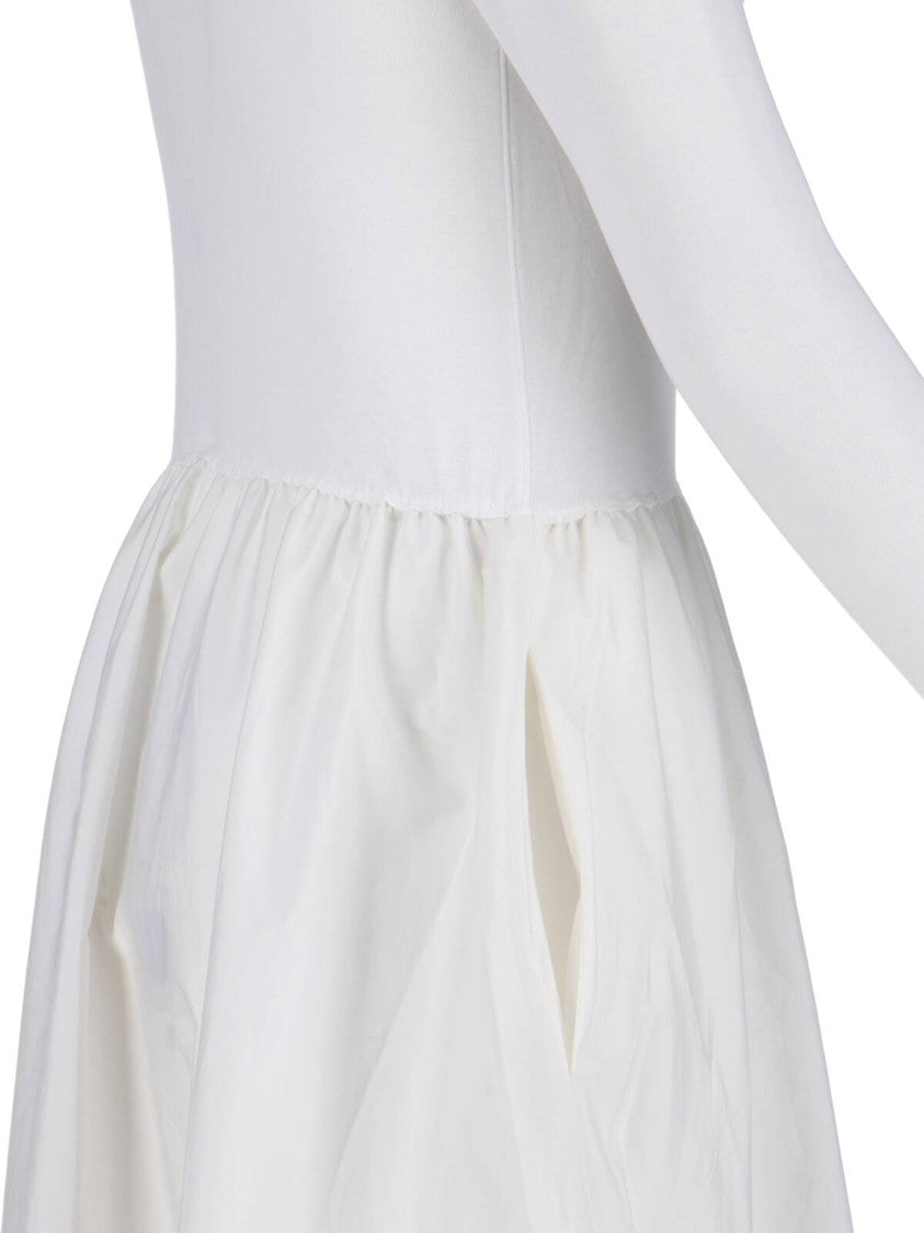 Polo Ralph Lauren White Serafino Gathered Cotton Dress