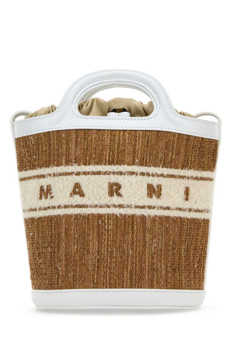 Marni Two-Tone Raffia And Leather Tropicalia Bucket Bag