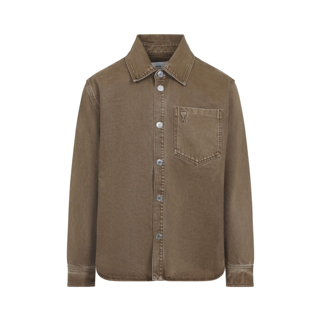 Ami De Coeur Overshirt In Hazelnut Brown Cotton