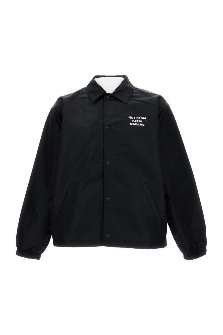 Drôle De Monsieur Waterproof Twill Oversized Slogan Jacket