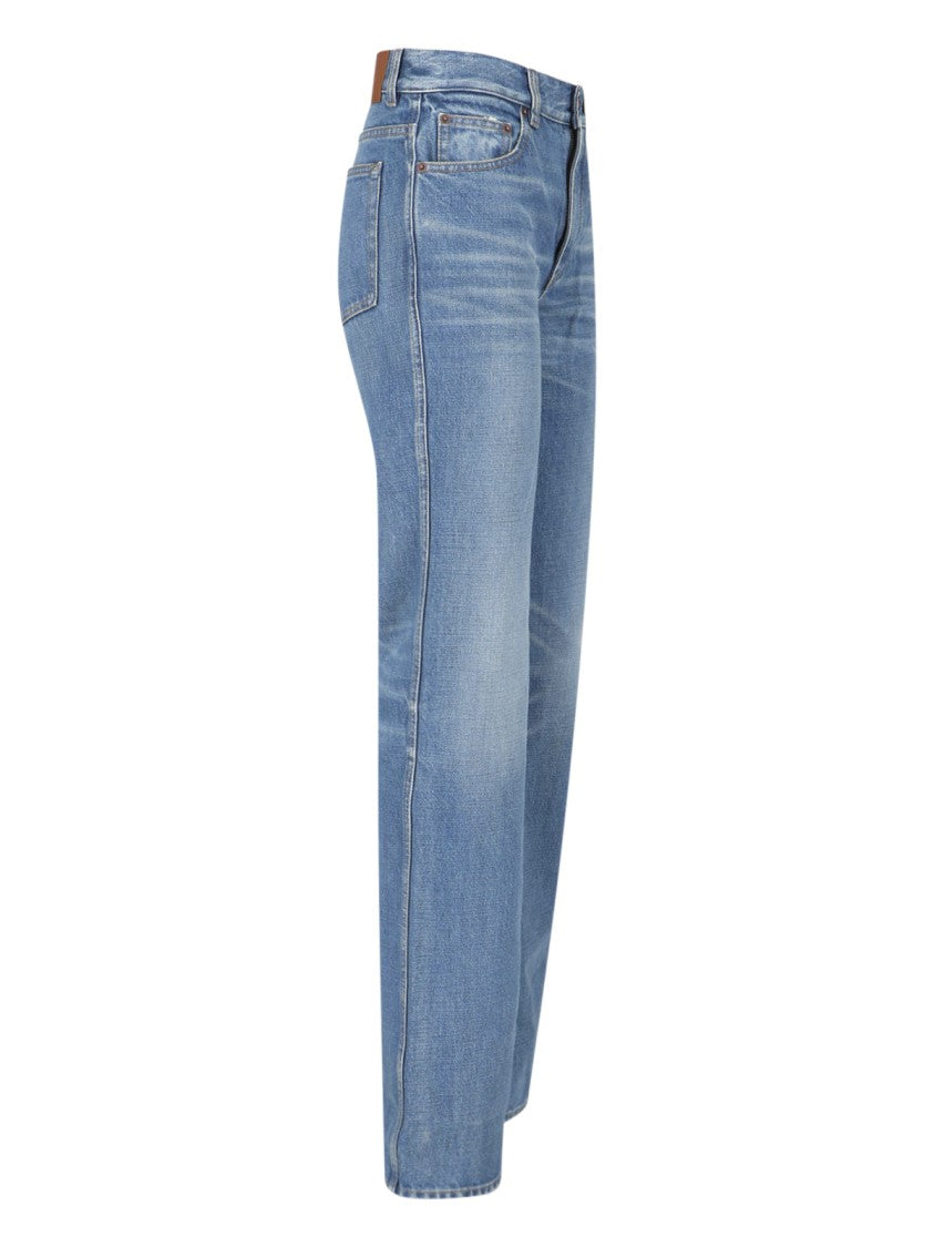 Chloé Blue Mid-Rise Straight-Leg Denim Jeans