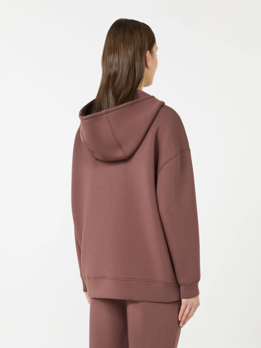 Max Mara Half-Zip Relaxed-Fit Hoodie With Subtle Logo Embroidery