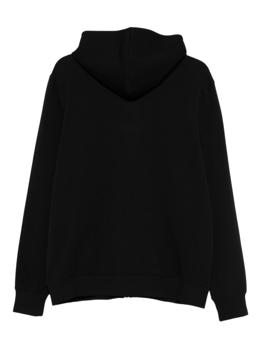 Paul Smith Black Zip-Up Hoodie With Multicolored Stripe Accents