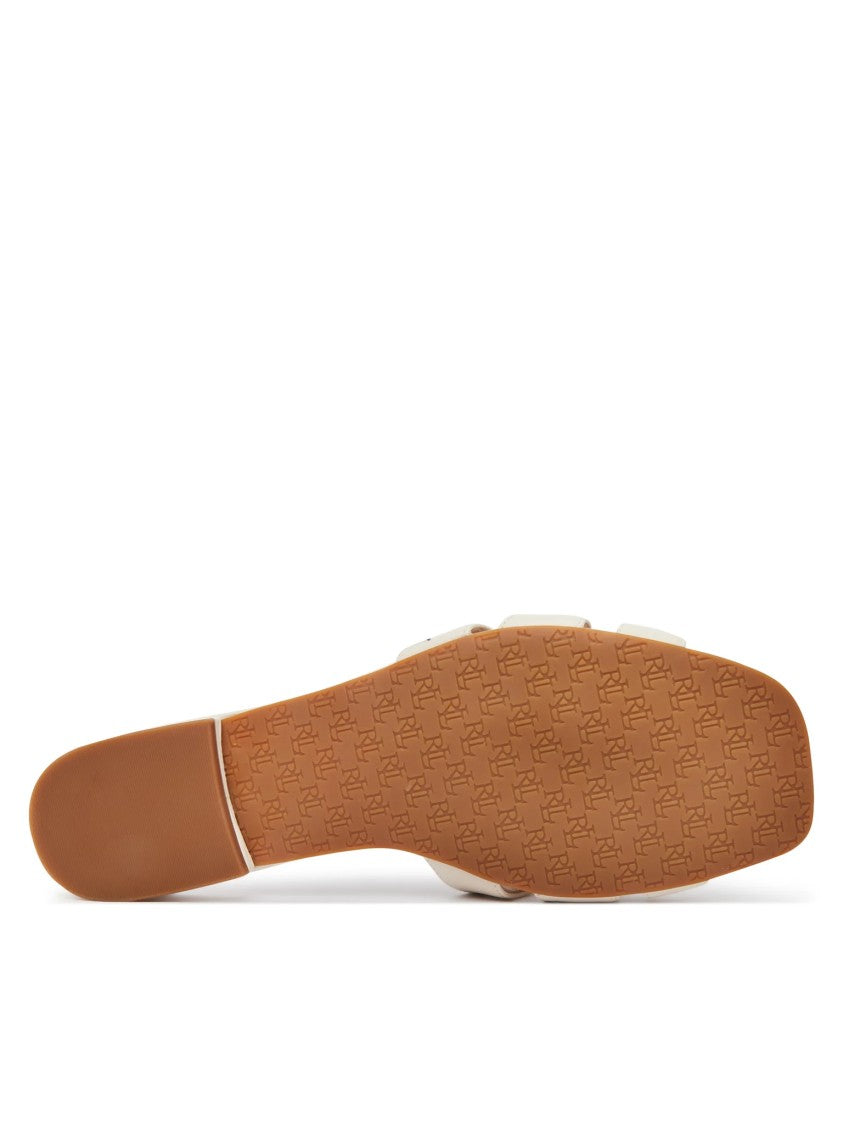 Lauren Ralph Lauren Minimalist Flat Slide Sandals With Gold-Tone Buckle