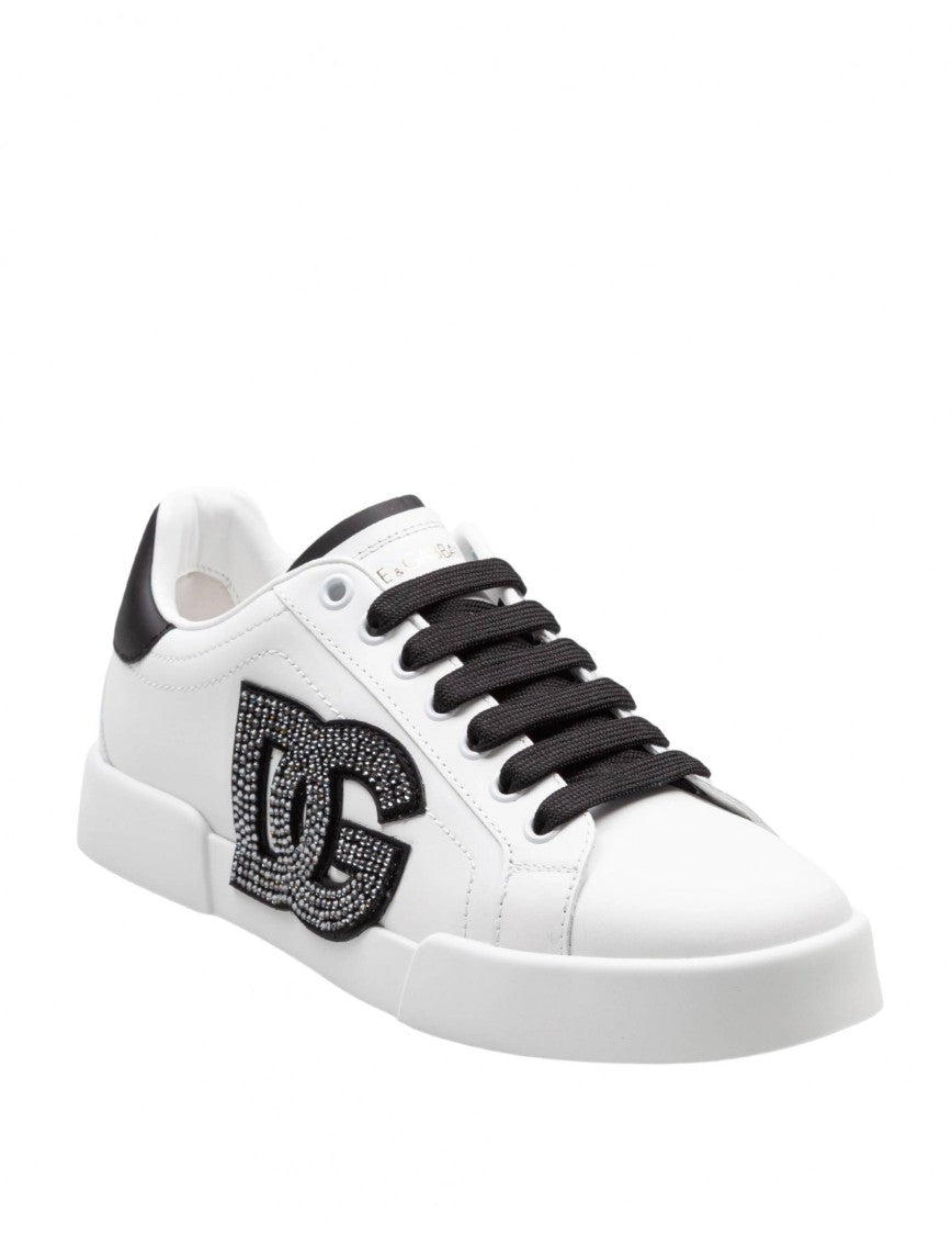 Dolce & Gabbana Portofino Light Leather Sneakers With Dg Logo