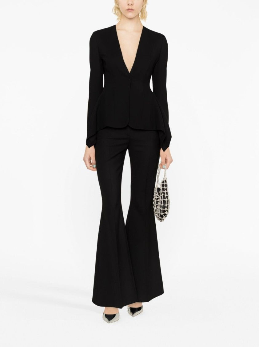 Blumarine Single-Breasted Peplum Viscose Jacket