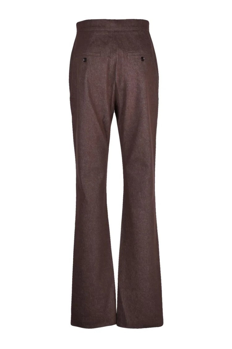 Max Mara Brown Flared Trousers With High Waist