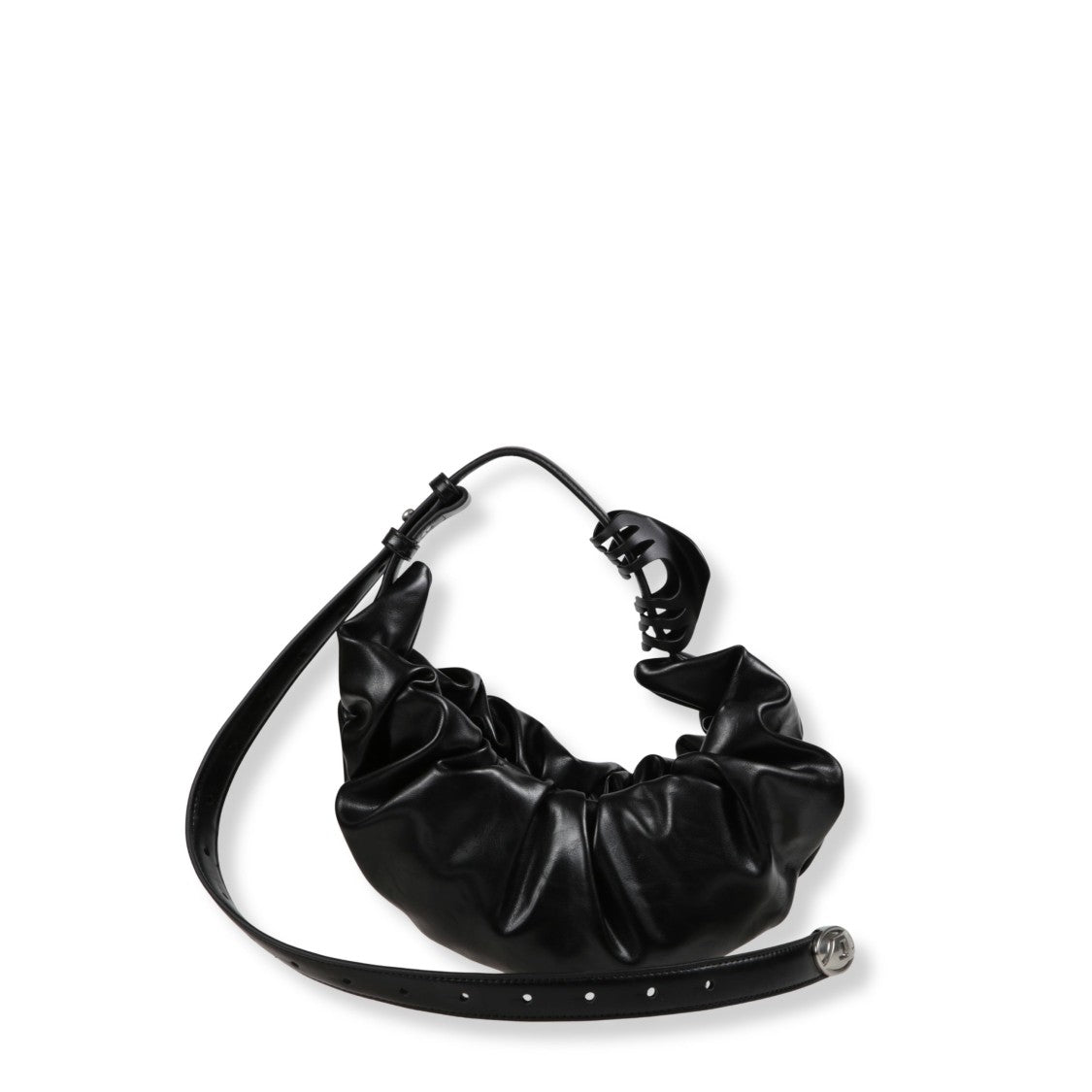 Diesel Black Hobo Shoulder Bag With Structured Silhouette