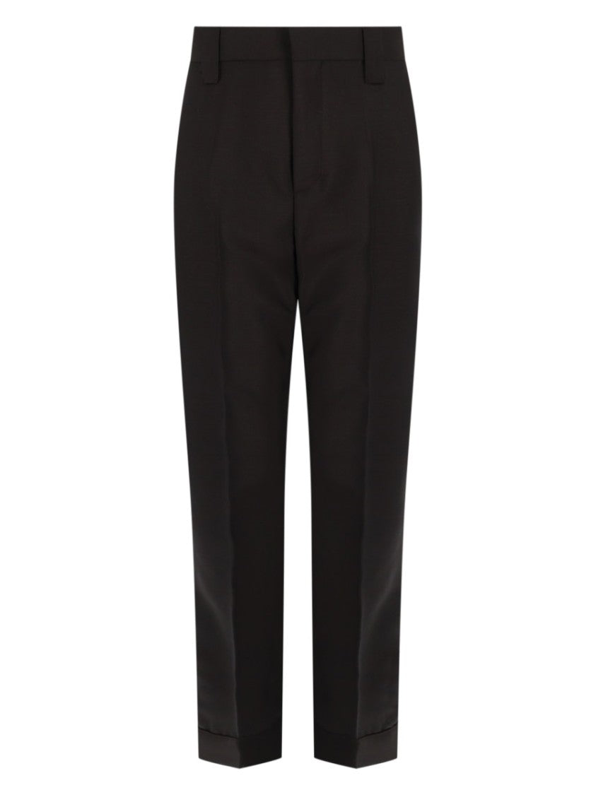 Versace Tailored Pressed Creases Wool Mohair Trousers