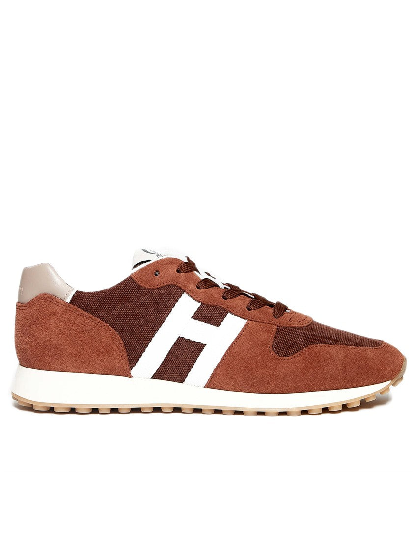 Hogan H429 Suede And Fabric Brick Sneakers