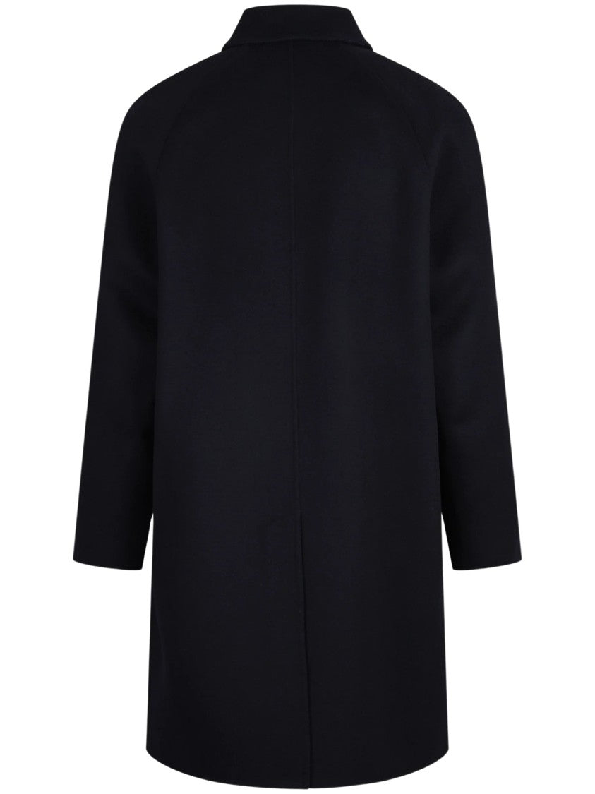 Paltò Marcello Straight Cut Black Wool Coat