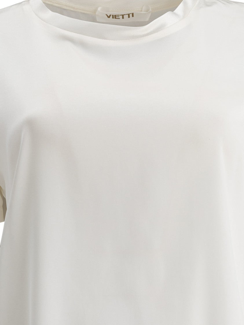 F.It Silk-Elastane Blend T-Shirt With Minimalist Design